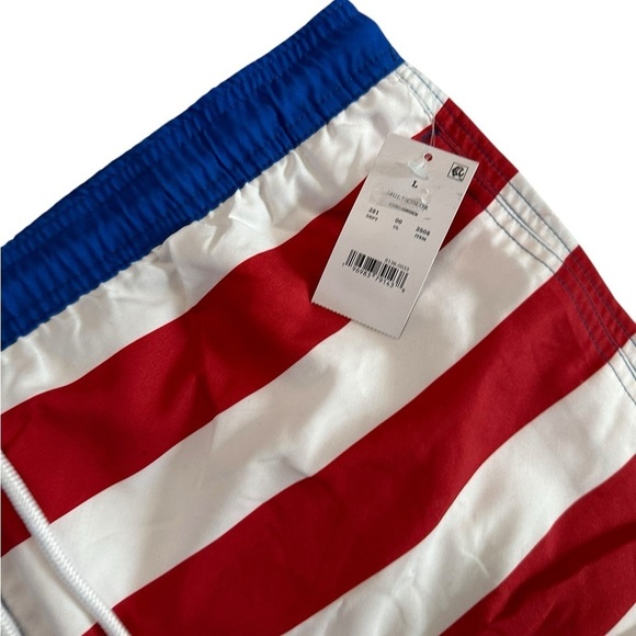 Walnut & 39th Men's Bioworld Elastic Waist American Flag Swim Shorts Size L NWT - Picture 9 of 16